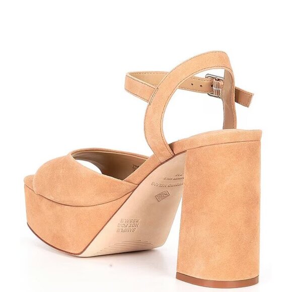 NEW Antonio Melani Bonny Suede Platform Block Heel Sandals in Dk Sierra … - Picture 4 of 7